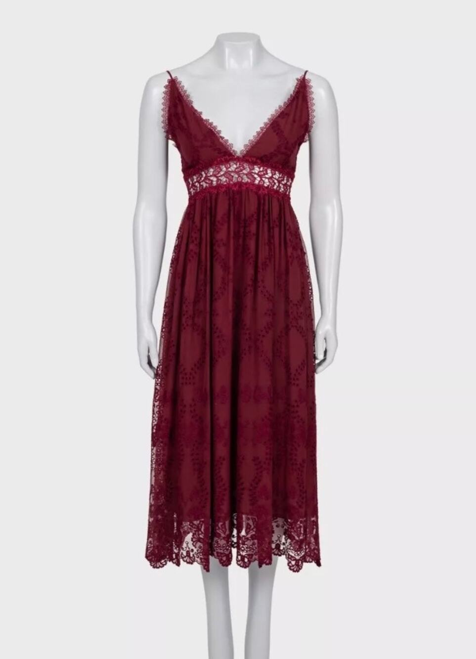 NWOT Zimmermann Silk Lace Trim Sundress Slip Dress Size US 0 XXS